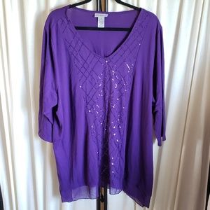 Catherines 2X 22/24W v-neck plus size top/blouse